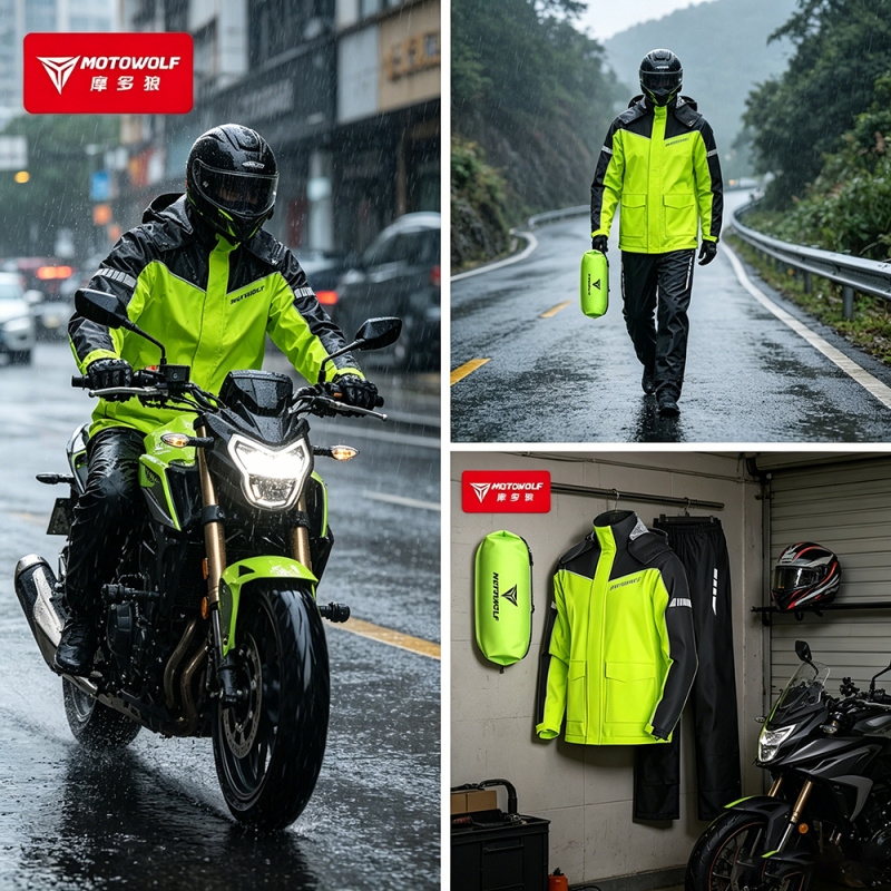 Motorcycle Gear Equipment - MOTOWOLF Motorcycle Raincoat Accessories Waterproof Rain