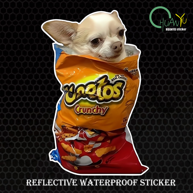 Motorcycle Gear Equipment - Cute puppy reflective sticker car motorcycle