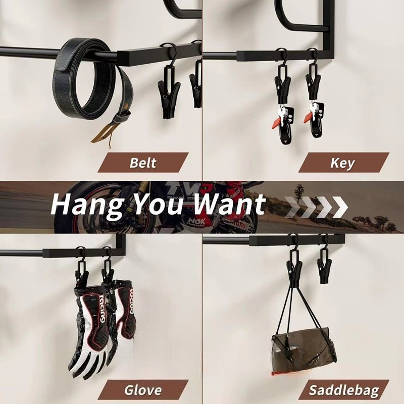 Wooden Wall Mounted Helmet Hol - Motorcycle Gear Display Rack recension och pris