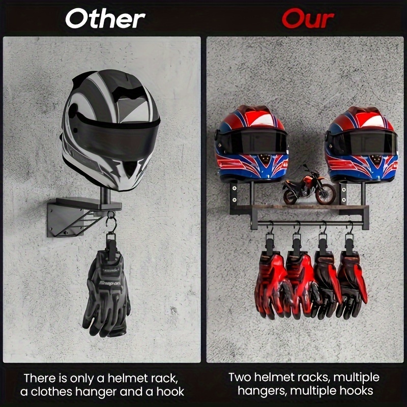Wall-Mounted Motorcycle Helmet - Motorcycle Gear Display Rack recension och pris