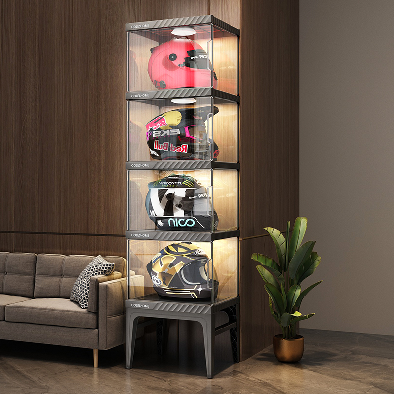 Motorcycle Helmet Storage Cabi - Motorcycle Gear Display Rack recension och pris