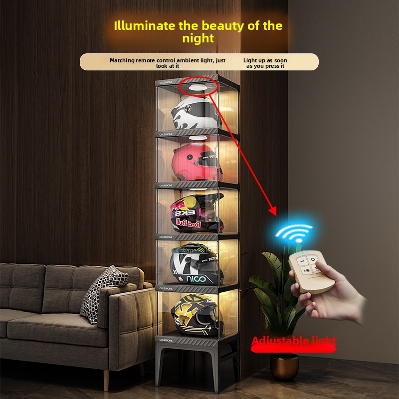 Motorcycle Helmet Storage Cabi - Motorcycle Gear Display Rack recension och pris