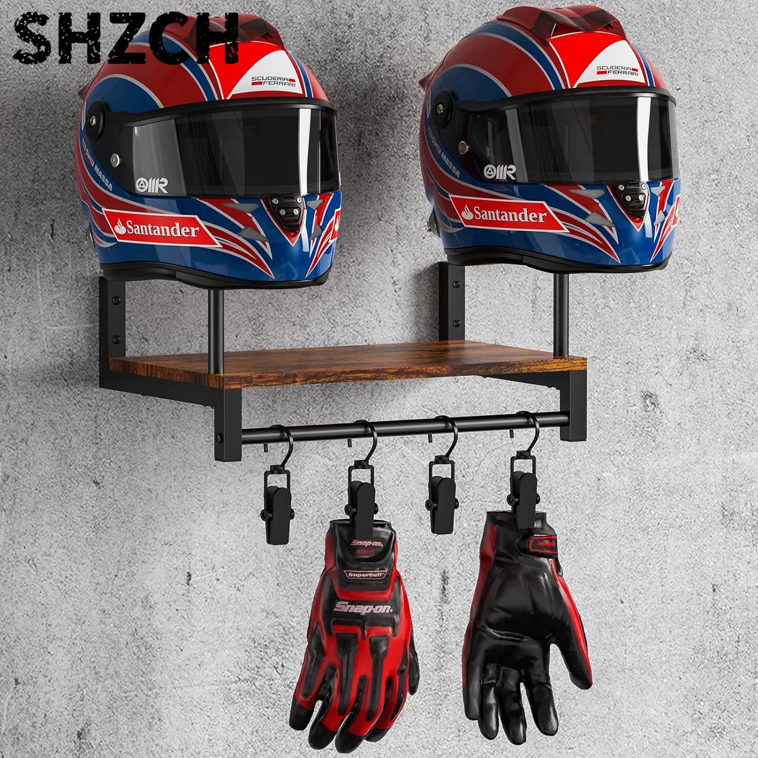 Dual Motorcycle Helmet Rack, W - Motorcycle Gear Display Rack recension och pris